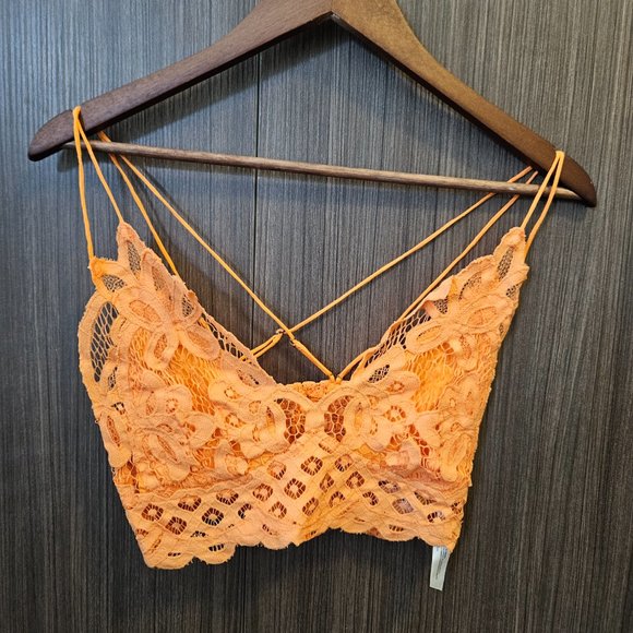 Free People Adella Bralette Neon Peach Women's Size ~ Medium - Picture 11 of 13